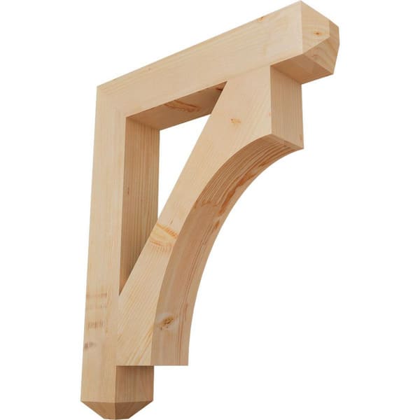 Ekena Millwork 5.5 in. x 42 in. x 34 in. Douglas Fir Westlake Craftsman Smooth Bracket