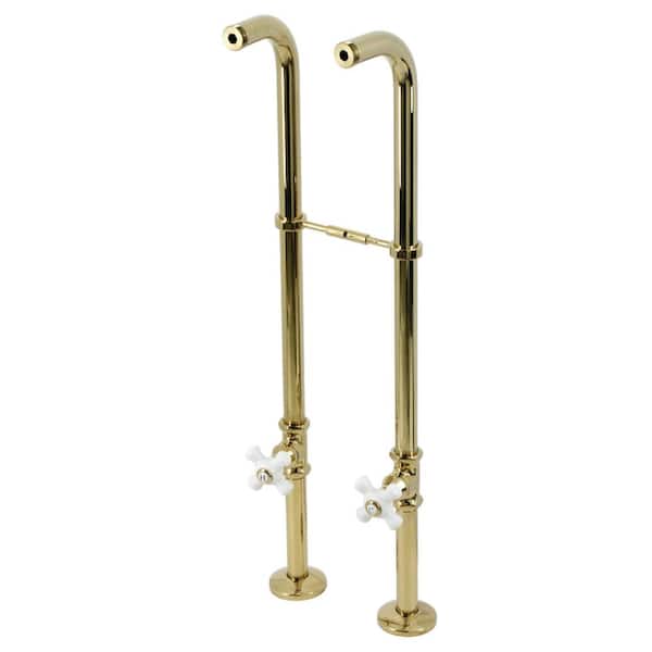 Kingston Brass Freestanding Supply Line with Stop Valve in Polished Brass