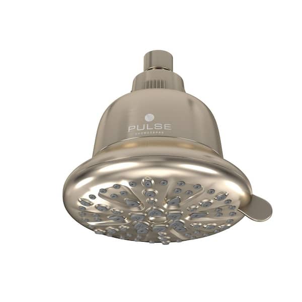 PULSE Showerspas PulsePure 1-Spray Pattern with 2.5 GPM 5 in. Wall Mounted Rain Shower Fixed Shower Head with Filter in Brushed Nickel