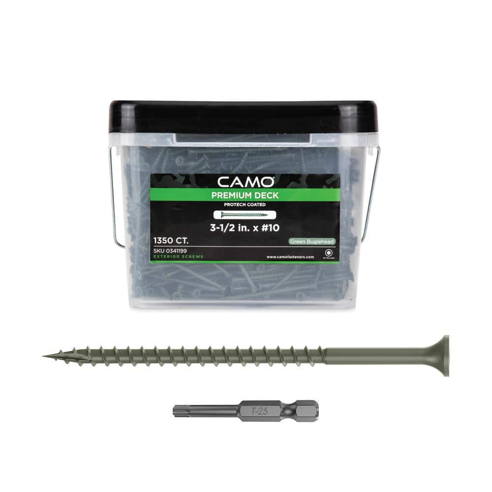 3-1/2 in. #10 Green Star Drive Exterior Bugle Head Wood Deck Screws (1350-Count) price history on PriceWatchPro