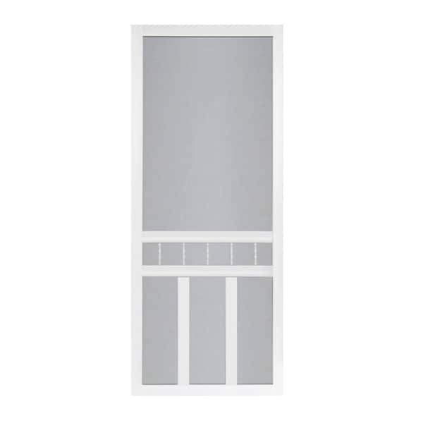 Screen Tight 30 in. x 80 in. Waccamaw Solid Vinyl White Screen Door with Hardware