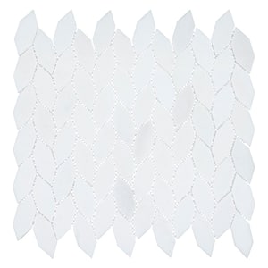Channing Pearl Elongated Hex White 12 in. x 12 in. Smooth Natural Stone Mosaic Wall and Floor Tile (5.3 sq. ft./Case)
