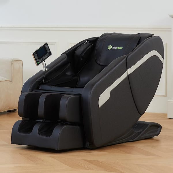 Favor-BS10 Black color heated Full Body Massage Chair with faux leather zero gravity mode and Bluetooth music player