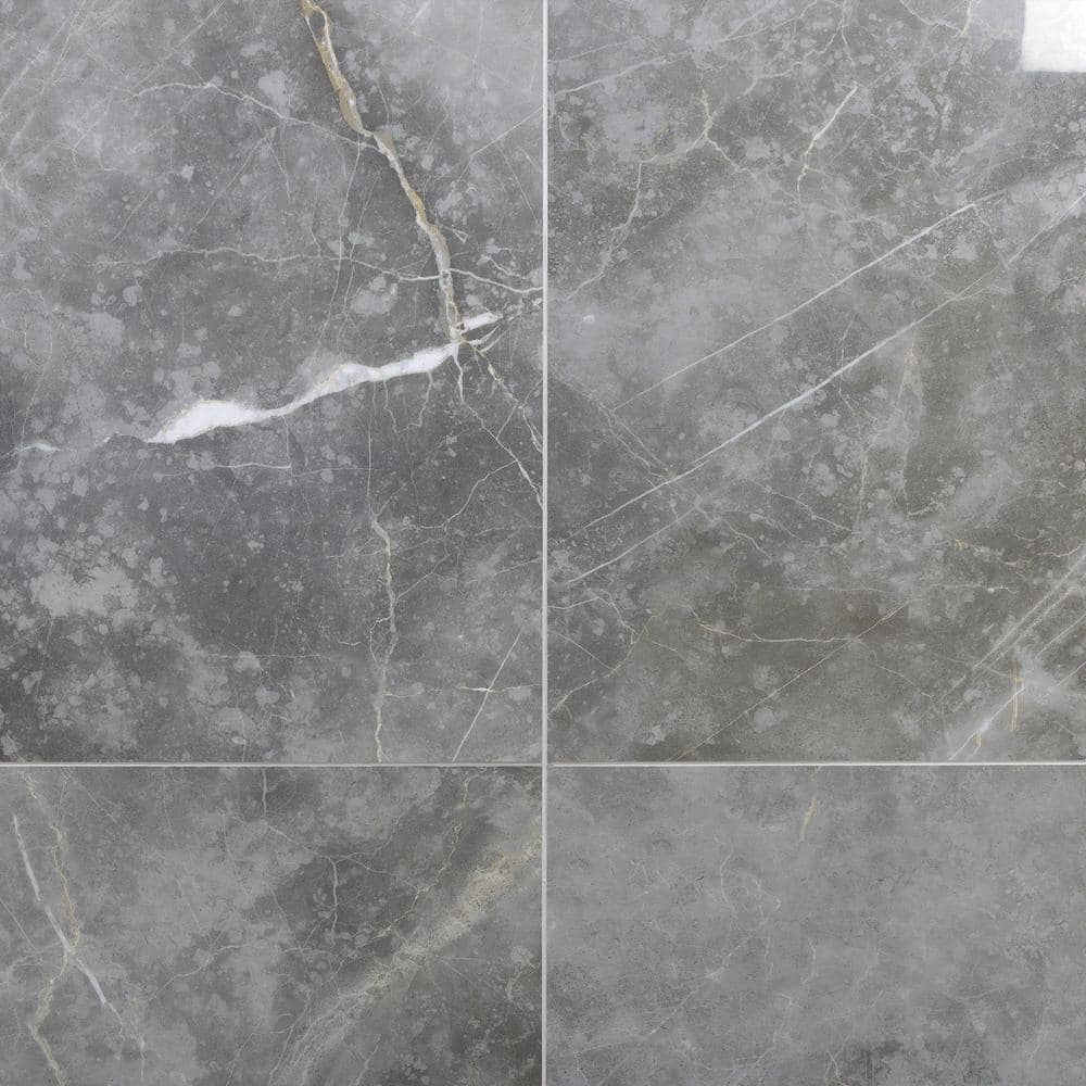 Marmo Gray 24" x 24" Porcelain Marble Look Floor and Wall Tile