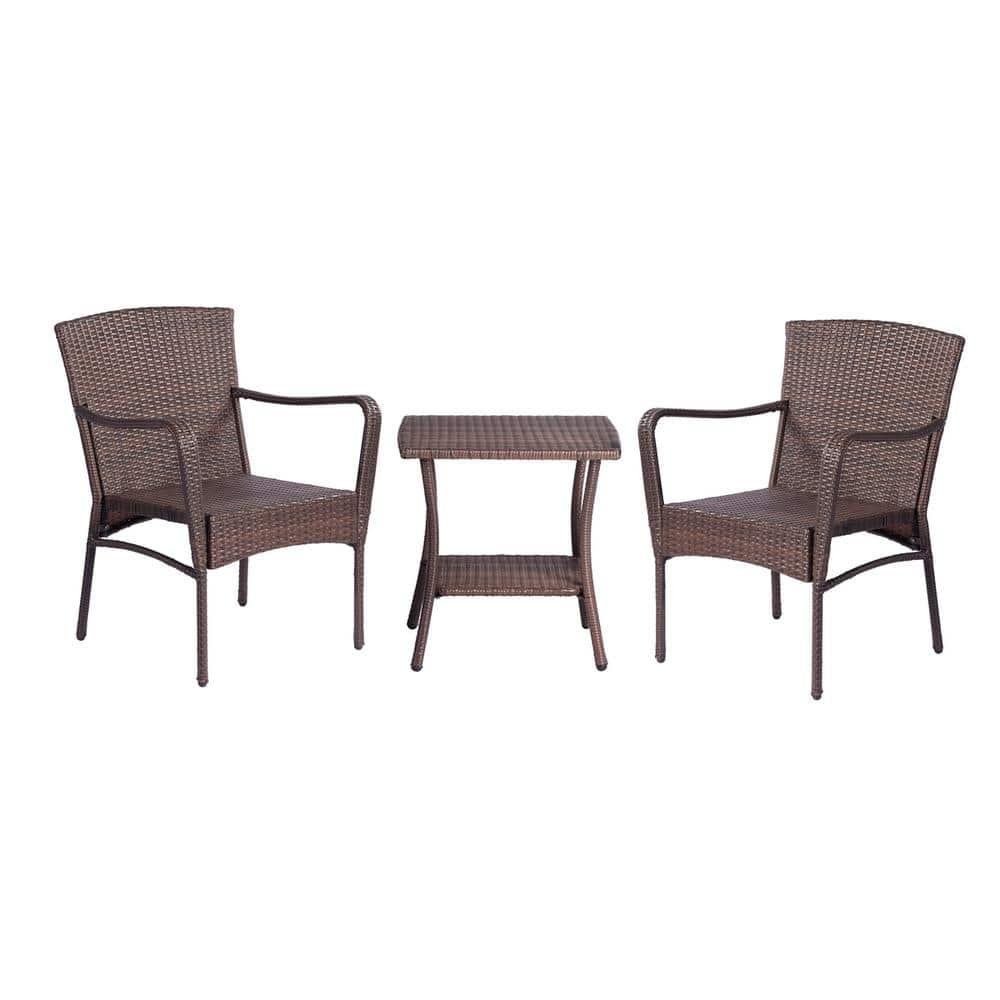 Kahomvis 3-Piece Wicker Patio Conversation Seating Set MOT-LKB0-311 ...