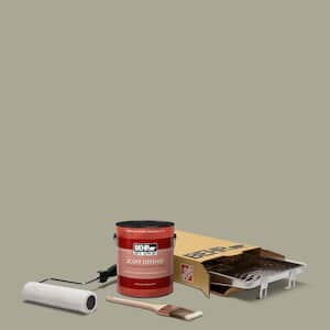 1 gal. #N350-4 Jungle Camouflage Ultra Extra Durable Flat Interior Paint and 5-Piece Wooster Set All-in-One Project Kit