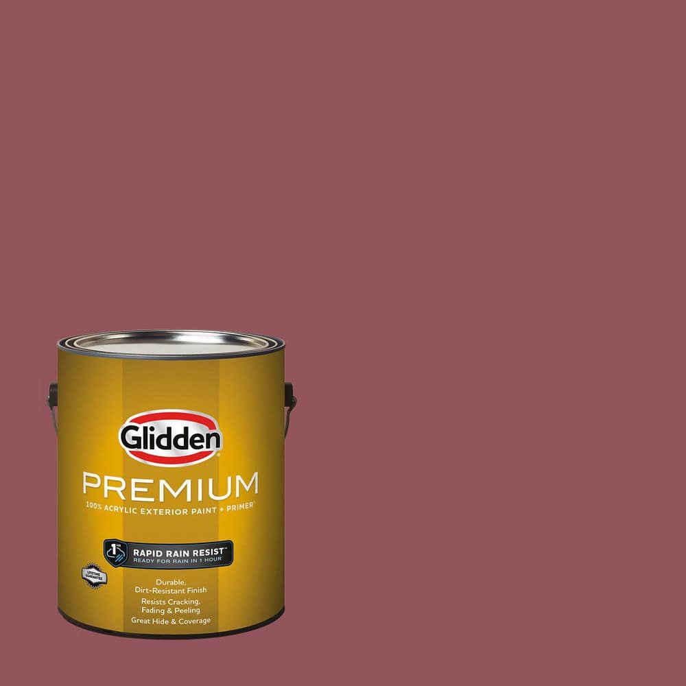 Glidden Premium 1 gal. PPG1052-6 Mesa Red Semi-Gloss Exterior