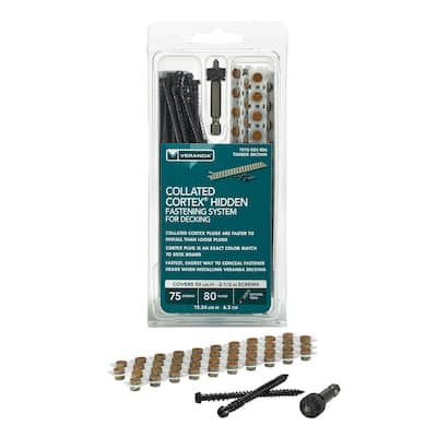 Collated Cortex Hidden Fastening System for Veranda Decking - 2-1/2 in. Cortex screws and plugs in Timber Brown (50 LF)