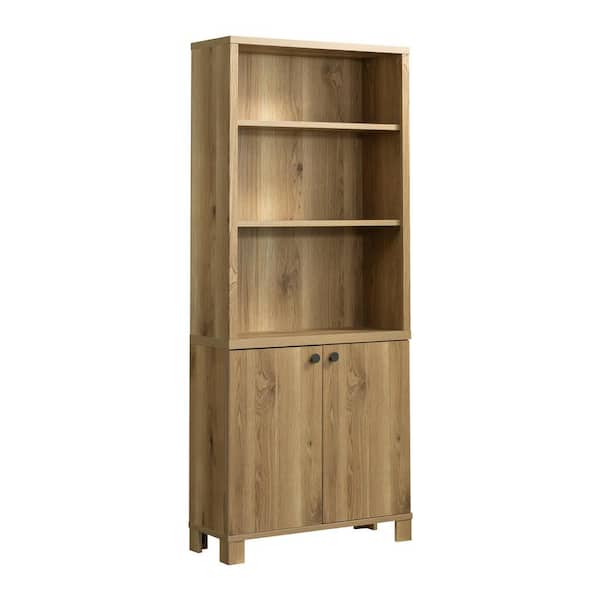SAUDER Rosedale Ranch 71.024 in. Tall Timber Oak Engineered Wood 5-Shelf Standard Bookcase with Doors