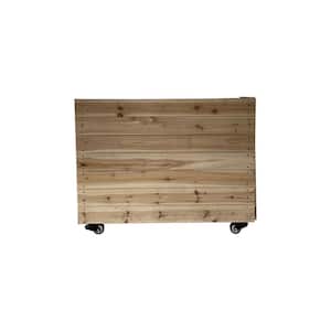 40 in. x 12 in. x 32in. Solid Wood Mobile Planter Barrier in Unfinished Wood Color for Cafes and Restaurants Outdoor Use