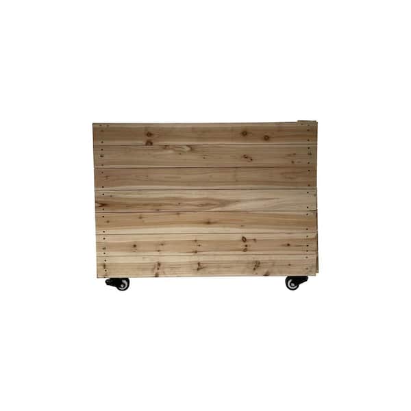 Ejoy 40 in. x 12 in. x 32in. Solid Wood Mobile Planter Barrier