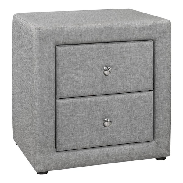 Gray 2 Drawer 20.5 in. W Nightstand