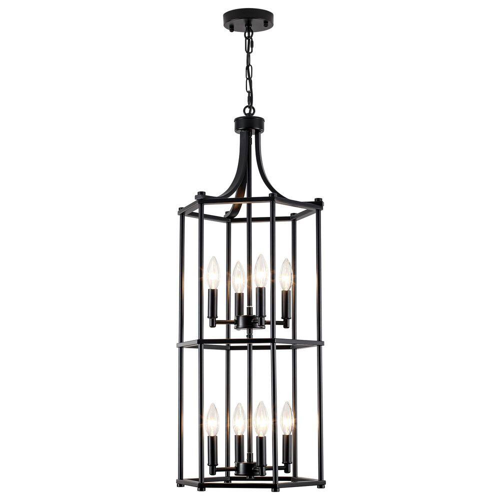 8-Light Black Farmhouse Lantern Tiered Chandelier Candle Style Cage Pendant Light for High Ceiling Kitchen Living Room price history on PriceWatchPro