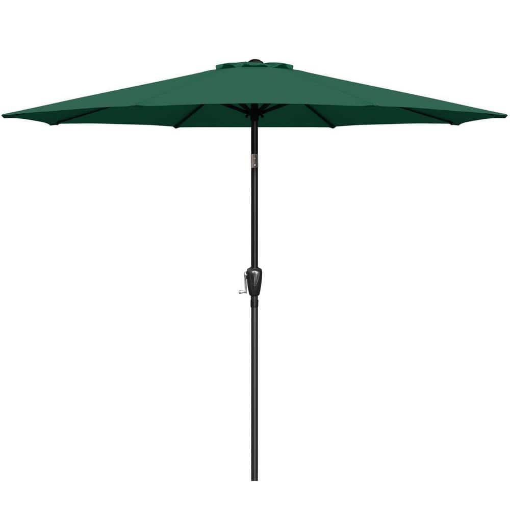 9 ft. Powder Coated Poles Market Umbrella Outdoor UV-Protection with Push B