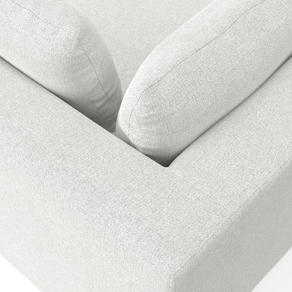Jasmine Right-Arm Sofa Module in Light Gray Chenille Fabric