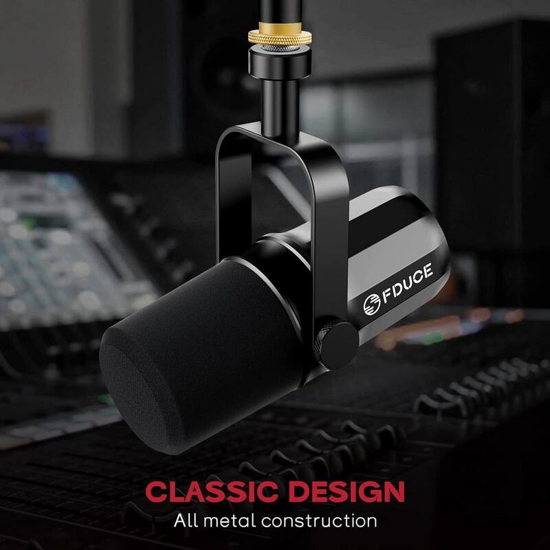 XLR Dynamic Podcast Microphone for Streaming and Gaming, Voice Isolation Technology