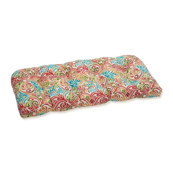 Pillow Perfect Other Rectangular Outdoor Bench Cushion in Blue