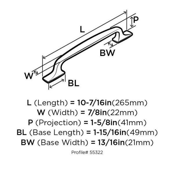 Highland Ridge 8" Polished Nickel Appliance Pull with Mounting Hardware