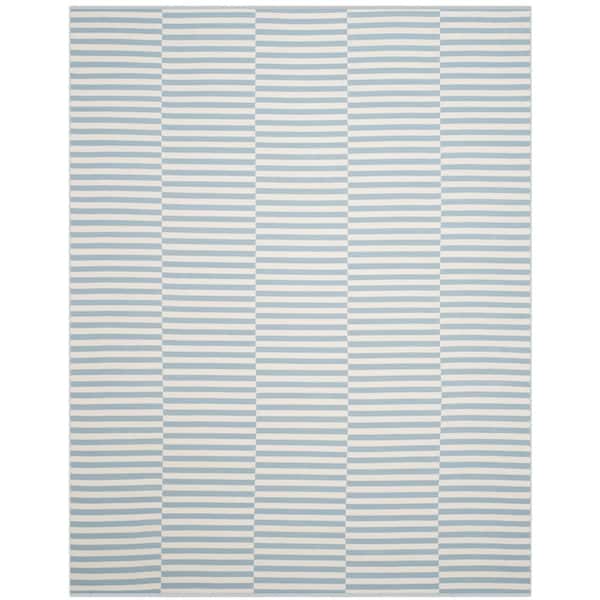 Montauk Ivory/Light Blue 8 ft. x 10 ft. Striped Area Rug