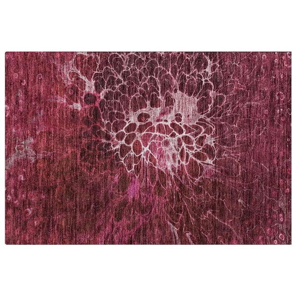Dream Shag Premium Machine Washable Abstract ADS652 Merlot 2 ft. x 3 ft. Accent Rug