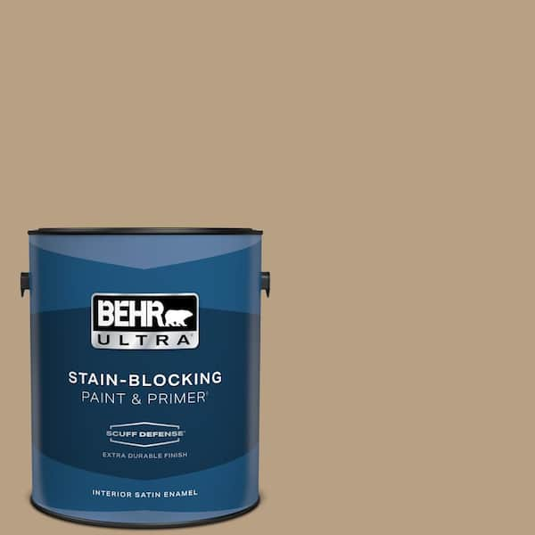 BEHR ULTRA 1 gal. Home Decorators Collection #HDC-AC-12 Craft Brown Extra Durable Satin Enamel Interior Paint & Primer