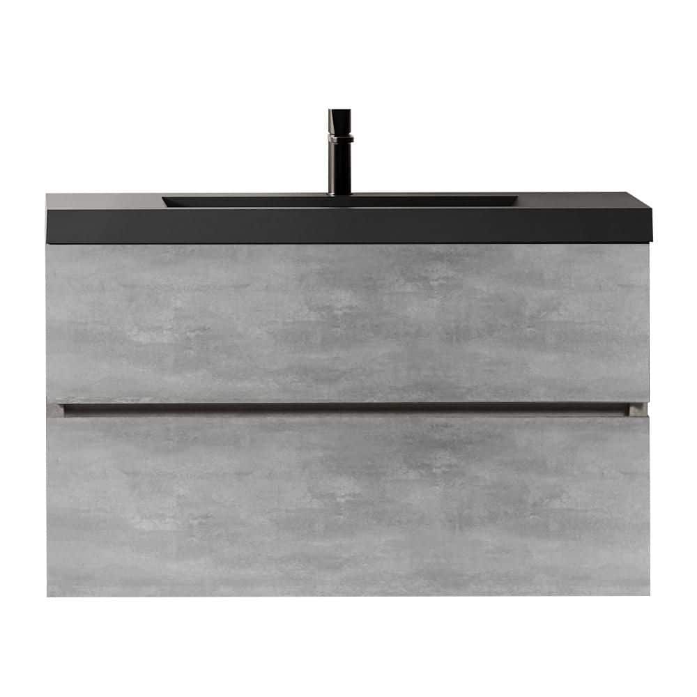 36 in. Single Sink Floating Gray Bath Vanity with Black Quartz Sand Sink Top price history on PriceWatchPro