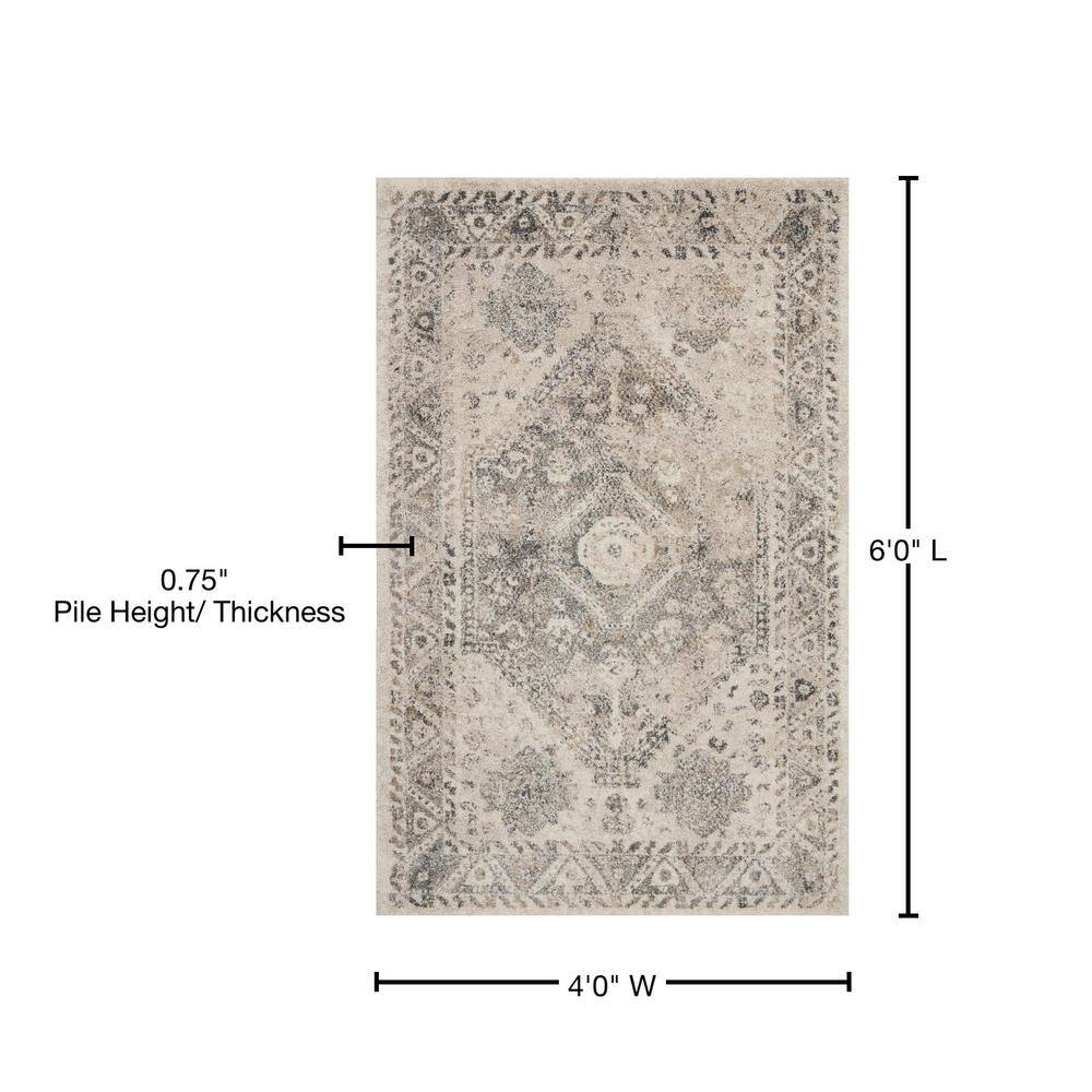 Handmade Abstract Gray 4' x 6' Synthetic Stain-Resistant Rug