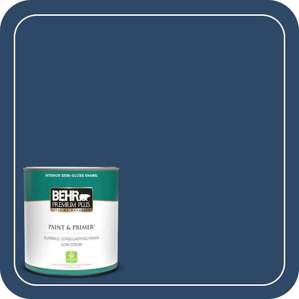 BEHR PREMIUM PLUS 1 qt. #PPF-57 Lake View Semi-Gloss Enamel Low Odor Interior Paint & Primer