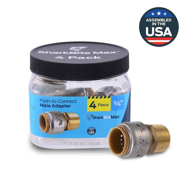 Max 3/4 in. Push-to-Connect x MIP Brass Adapter Fitting Pro Pack (4-Pack)