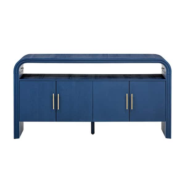 COWLOWN Navy Blue Wood Pantry Organizer, Elegant Console Table with Treated Fir Veneer