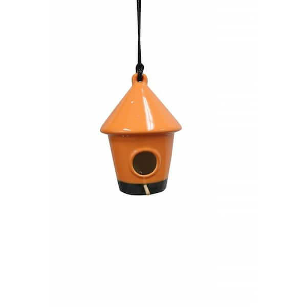 Alpine Corporation 10 in. Hanging Orange Birdhouse