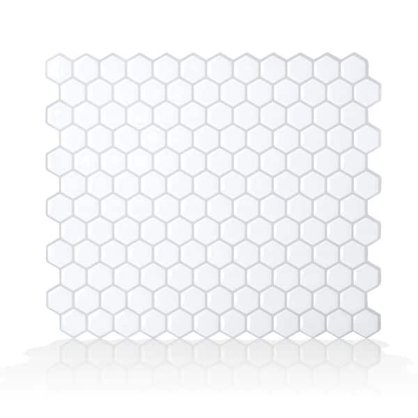 smart tiles Hexago 11.27 in. W x 9.64 in. H Peel and Stick Self-Adhesive Decorative Mosaic Wall Tile Backsplash