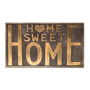 A1HC Geometric Sweet Home Copper 18 in x 30 in Rubber Pin Non-Slip Backing Outdoor Entrance Durable Doormat