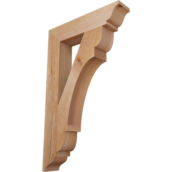 Ekena Millwork 4 in. x 32 in. x 20 in. Western Red Cedar Olympic Traditional Rough Sawn Bracket