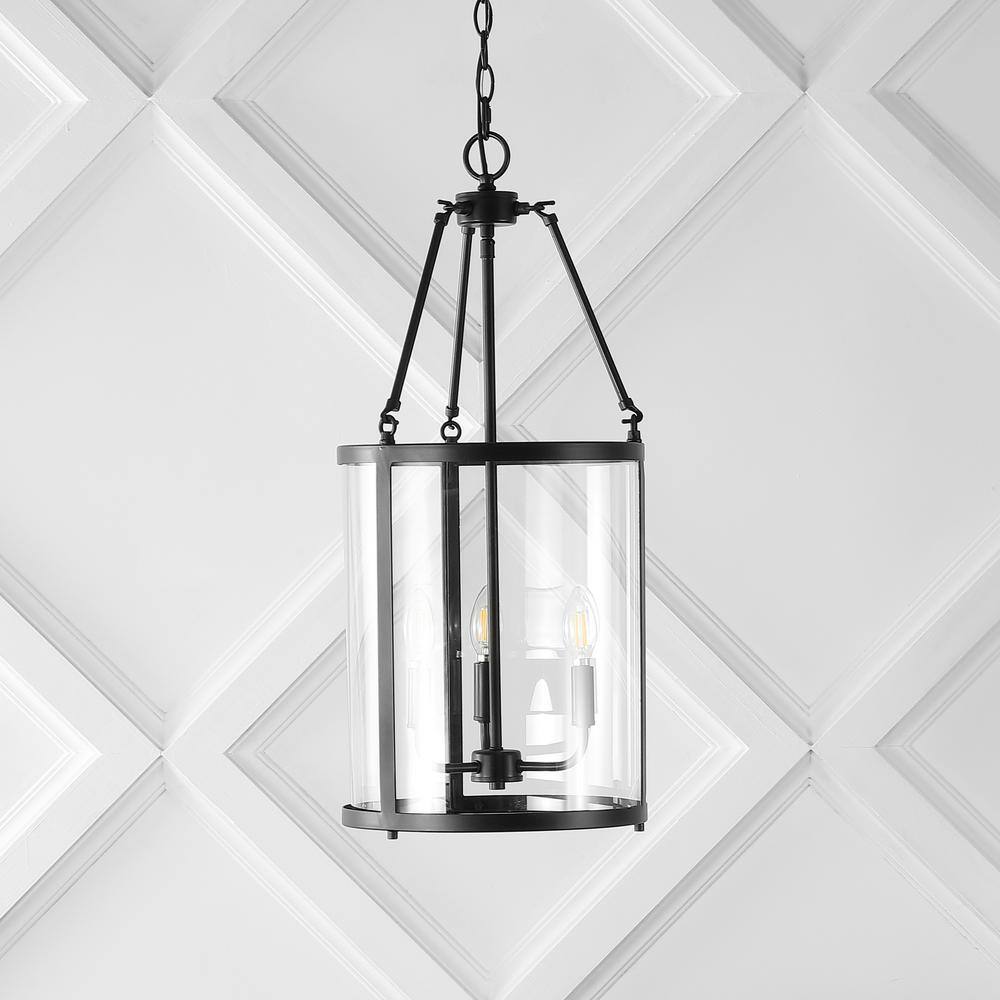 Kinsley 12" Industrial Farmhouse Oil-Rubbed Bronze LED Pendant with Clear Glass