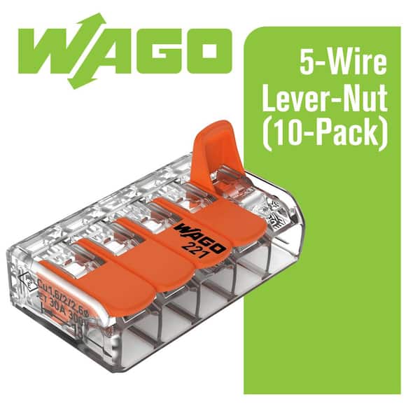 Wago 221-412 LEVER-NUTS 2 Conductor Compact Connectors 10 PK