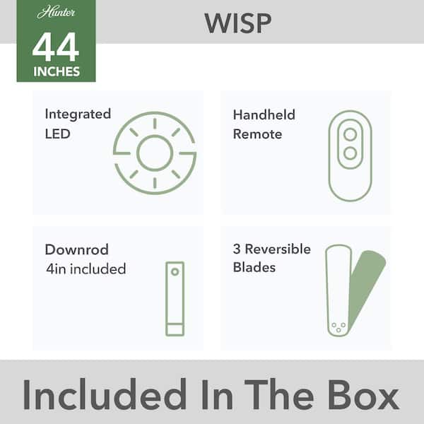 Casablanca - Wisp 44 in. Fresh White Indoor Ceiling Fan with LED Light Kit and Handheld Remote