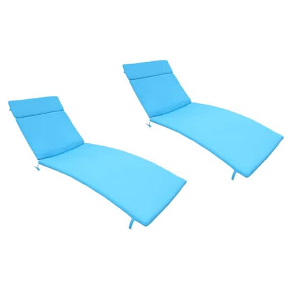 Unbranded 28 x 30 Replacement Outdoor Blue Chaise Lounge Cushion Set of 2 (Without Chaise Lounge), for Backyard Patio and Deck