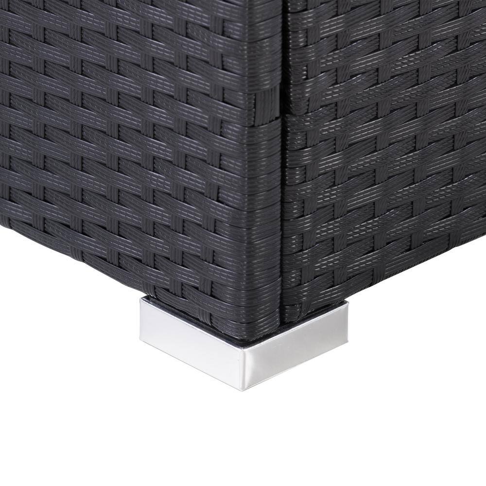 Parksville Black Resin Wicker and Steel Square Patio Coffee Table