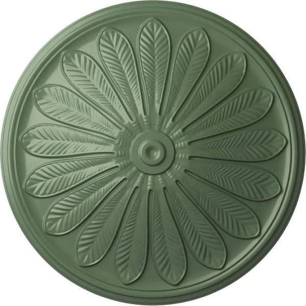 Ekena Millwork 25-1/2" x 5-1/2" Brontes Urethane Ceiling (Fits Canopies upto 3-5/8"), Hand-Painted Athenian Green