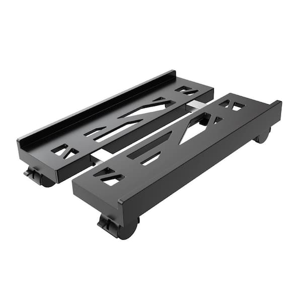 Black Adjustable Mobile PC Stand, Ventilated Computer Tower Stand PC Tower Stand with 4-Caster Wheels