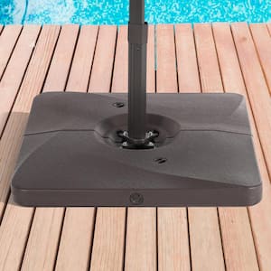 Heavy-Duty Cantilever Base Patio Umbrella Base From 8 ft. x 12 ft., Up to 320 lbs. in Dark Brown