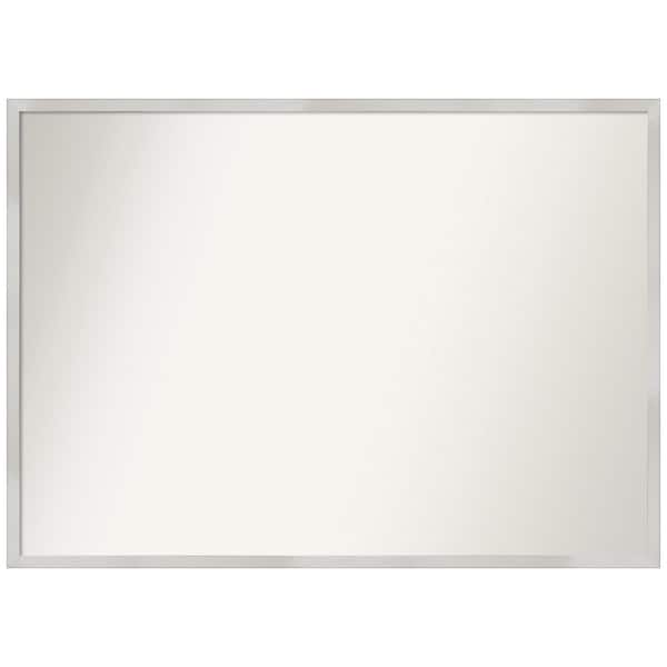 Amanti Art Svelte Silver 39.5 in. x 28.5 in. Non-Beveled Modern Rectangle Wood Framed Wall Mirror in Silver
