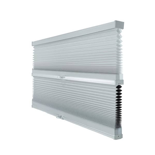Chicology Cut-to-Width Gray Sheen 9/16 in. Light Filtering and Privacy Cordless Cellular Shade - 51 in. W x 48 in. L