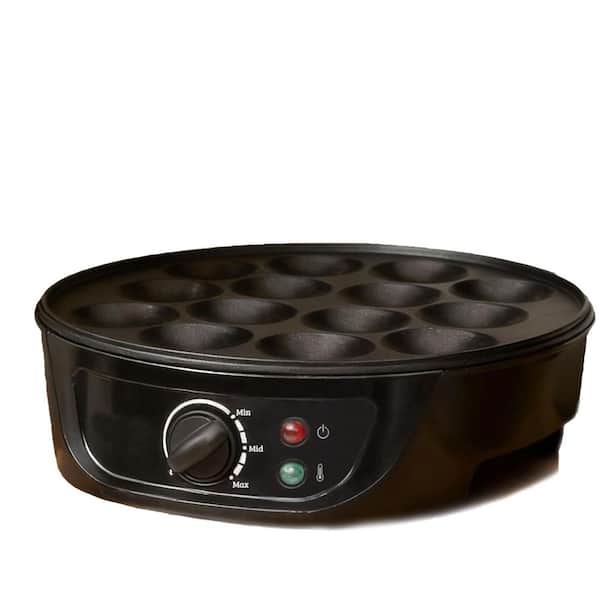 Omelette Pans 14-Piece Black Non Stick Electric Mini Dutch Pancake Maker with Browning Control Set