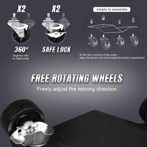 BIG RED Wheel Dolly Set - Bandenwagen Met Remmen 3000 Lbs Capaciteit Voor Auto's En Reparatie (2 Pack)