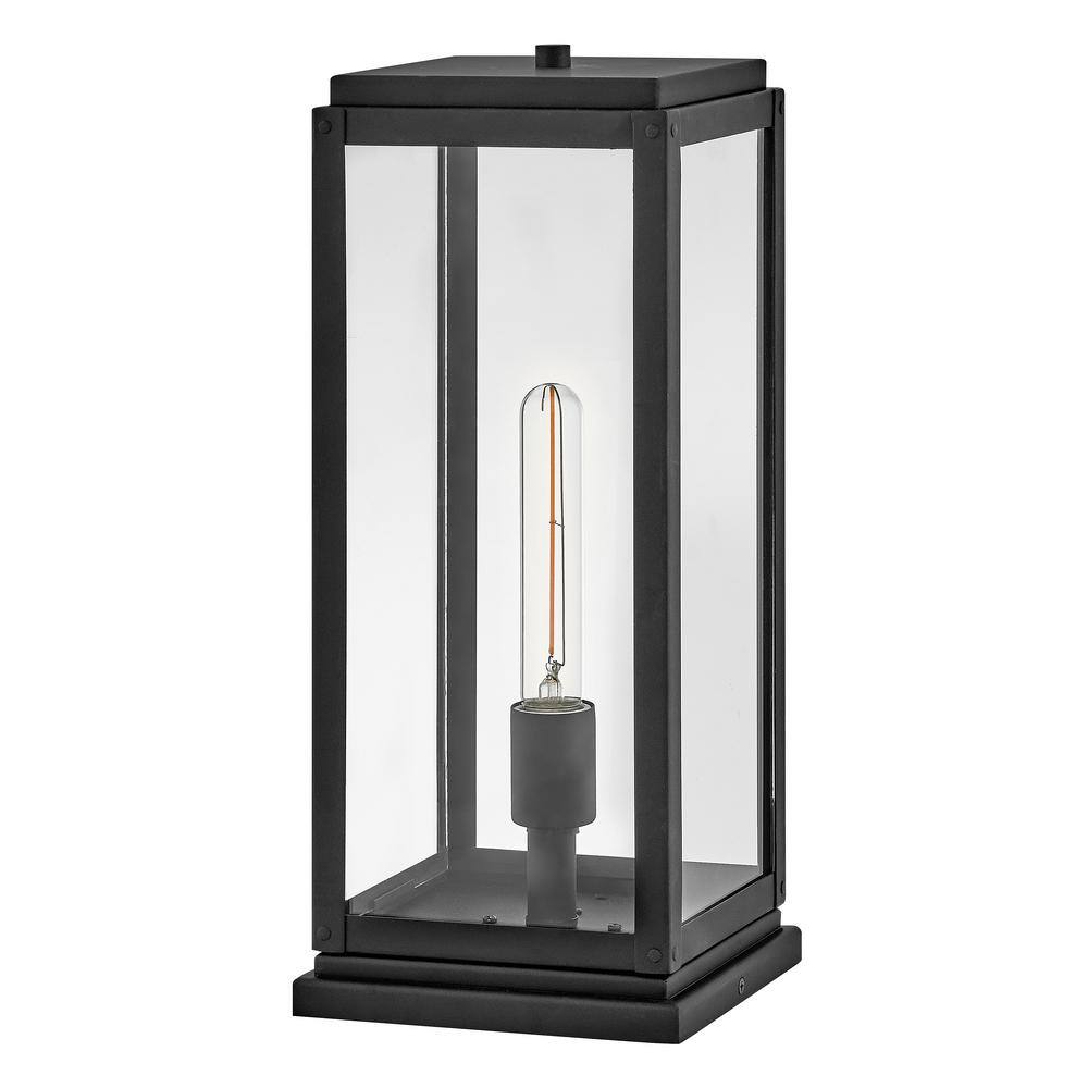 Max Black Aluminum and Clear Glass Outdoor Post Light