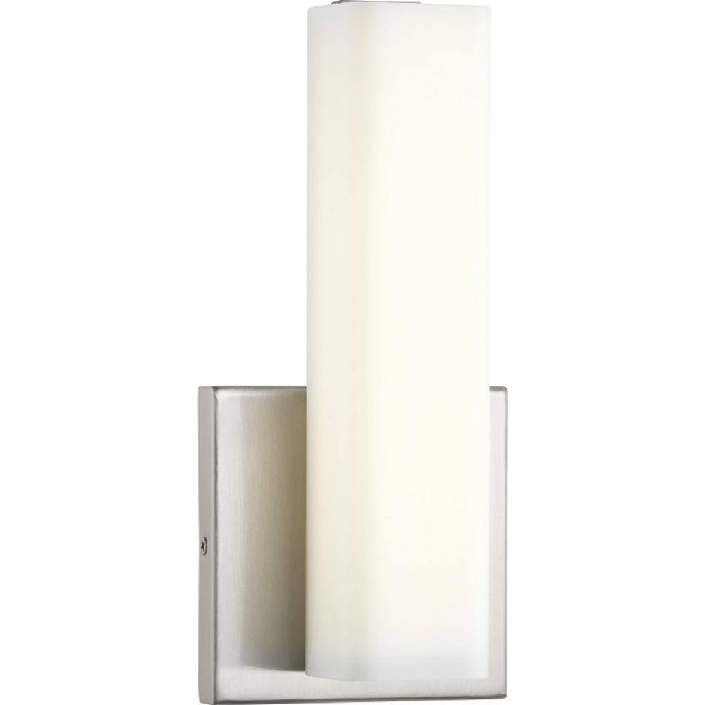 Brushed Nickel LED Wall Sconce with Opal Glass Shade