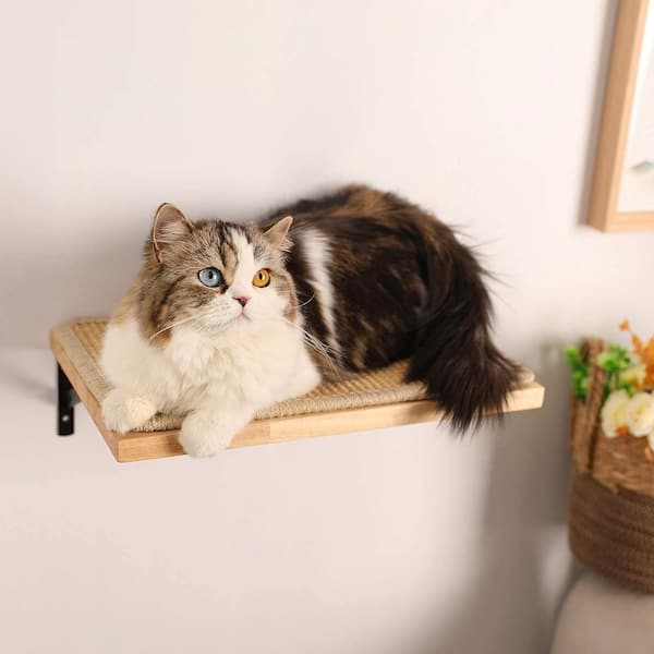 Cubilan 15.7 in. W x 10 in. D Natural Cat Wall Shelves Decorative Wall Shelf D3J19720 The Home Depot