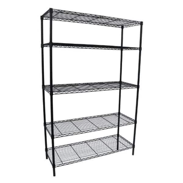 Hdx Black 5 Tier Steel Wire Shelving, Home Depot Chrome Wire Shelving